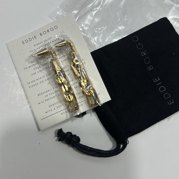 *NEW* EDDIE BORGO 12K GOLD CHAIN LINK DROP EARRINGS - Picture 6 of 6